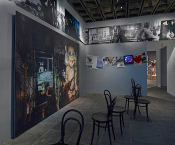 Installation devoted to Squat Theater collective (detail) in “Rituals of Rented Island: Object Theater, Loft Performance, and the New Psychodrama—Manhattan, 1970–1980” (Whitney Museum of American Art, through Feb 2, 2014). Courtesy the Whitney Museum of American Art, New York.